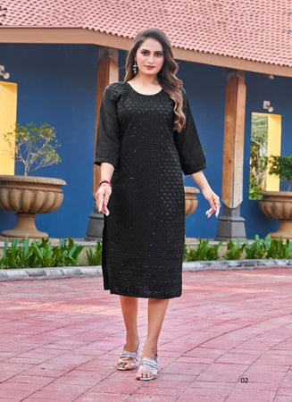 Black Georgette Indian Ethnic kurti with dupata