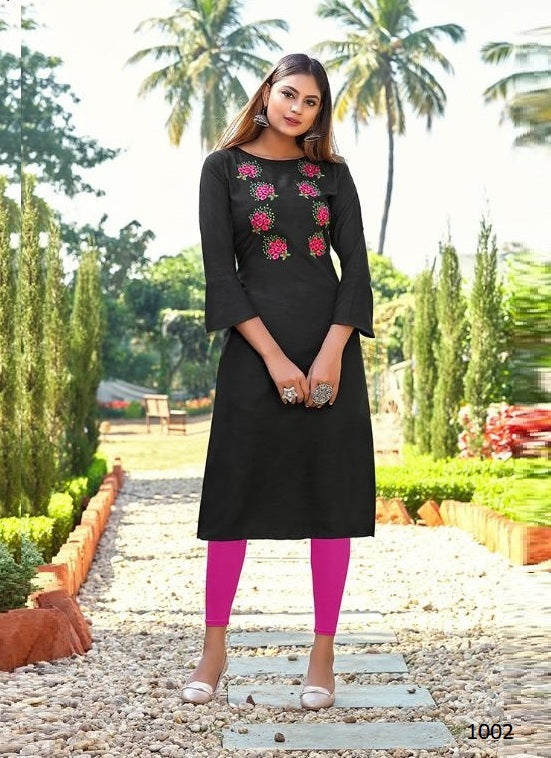 Black Georgette Indian Ethnic kurti with dupata