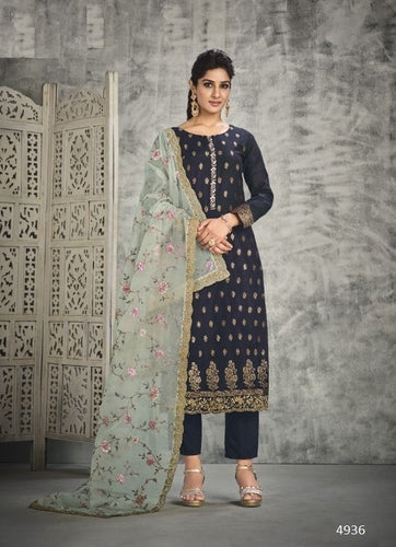 Black Georgette Indian women's salwar kameez with dupatta ready to wear