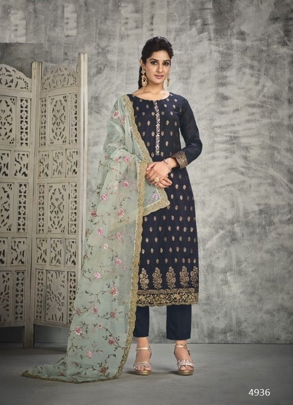 Black Georgette Indian women's salwar kameez with dupatta ready to wear