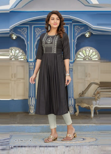 Black Georgette Indian Ethnic kurti with dupata