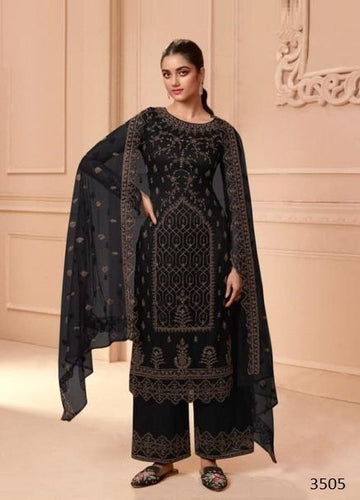Black Georgette Indian women's salwar kameez with dupatta ready to wear