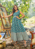 Aqua Georgette Indian Ethnic kurti with dupata