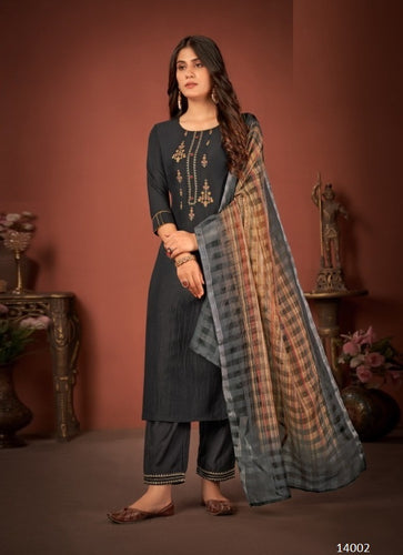 Black Georgette Indian women's salwar kameez with dupatta ready to wear