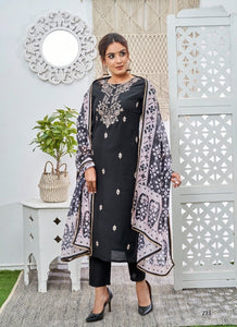 Black Georgette Indian women's salwar kameez with dupatta ready to wear