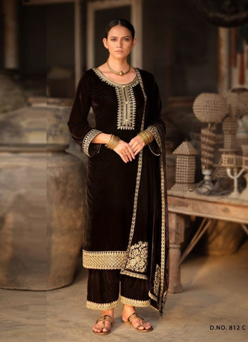 Black Georgette Indian women's salwar kameez with dupatta ready to wear