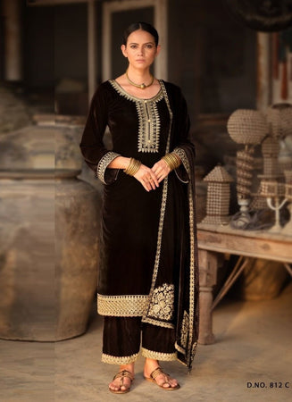 Black Georgette Indian women's salwar kameez with dupatta ready to wear