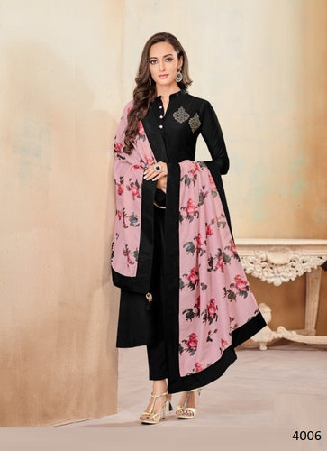 Black Georgette Indian women's salwar kameez with dupatta ready to wear