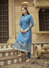 Aqua Georgette Indian Ethnic kurti with dupata