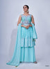 Aqua Georgette Indian women's salwar kameez with dupatta ready to wear