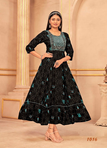 Black Georgette Indian Ethnic kurti with dupata
