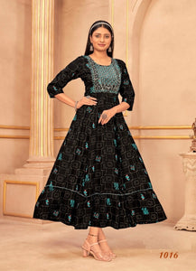 Black Georgette Indian Ethnic kurti with dupata