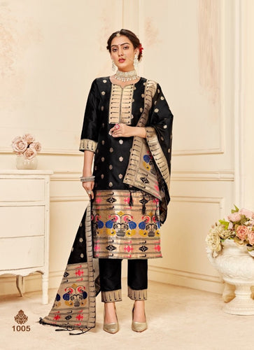 Black Georgette Indian women's salwar kameez with dupatta ready to wear