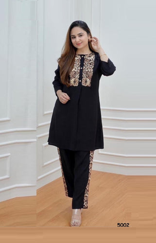 Black Georgette Indian Ethnic kurti with dupata