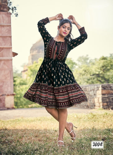 Black Georgette Indian Ethnic kurti with dupata