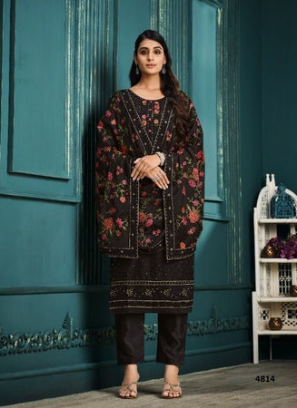 Black Georgette Indian women's salwar kameez with dupatta ready to wear