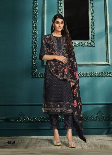 Black Georgette Indian women's salwar kameez with dupatta ready to wear