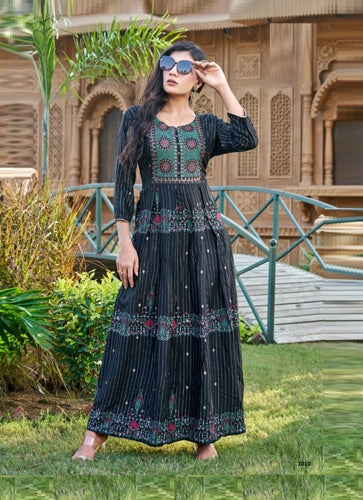 Black Georgette Indian Ethnic kurti with dupata