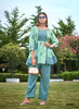 Aqua Georgette Indian Ethnic kurti with dupata