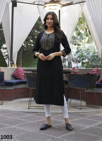 Black Georgette Indian Ethnic kurti with dupata