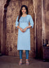 Aqua Georgette Indian Ethnic kurti with dupata