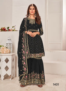 Black Georgette Indian women's salwar kameez with dupatta ready to wear