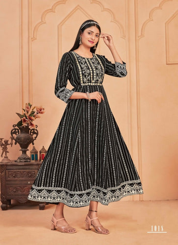 Black Georgette Indian Ethnic kurti with dupata