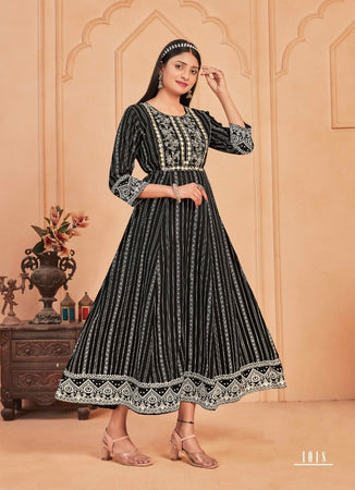 Black Georgette Indian Ethnic kurti with dupata