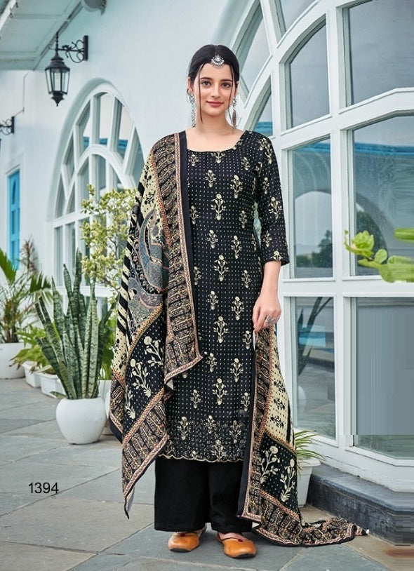 Black Georgette Indian women's salwar kameez with dupatta ready to wear