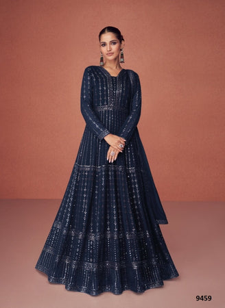 Black Georgette Indian women's salwar kameez with dupatta ready to wear