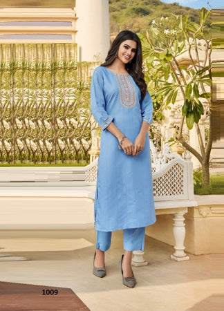 Aqua Georgette Indian Ethnic kurti with dupata