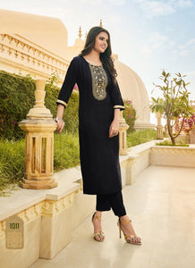 Black Georgette Indian Ethnic kurti with dupata