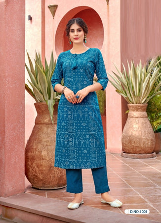 Aqua Georgette Indian Ethnic kurti with dupata