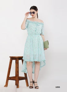 Aqua Georgette Indian Ethnic kurti with dupata