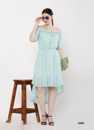 Aqua Georgette Indian Ethnic kurti with dupata