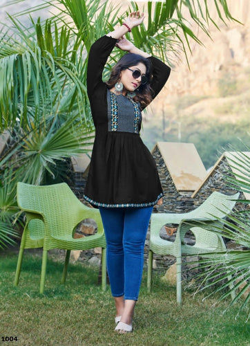 Black Georgette Indian Ethnic kurti with dupata