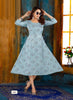 Aqua Georgette Indian Ethnic kurti with dupata