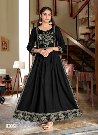 Black Georgette Indian Ethnic kurti with dupata