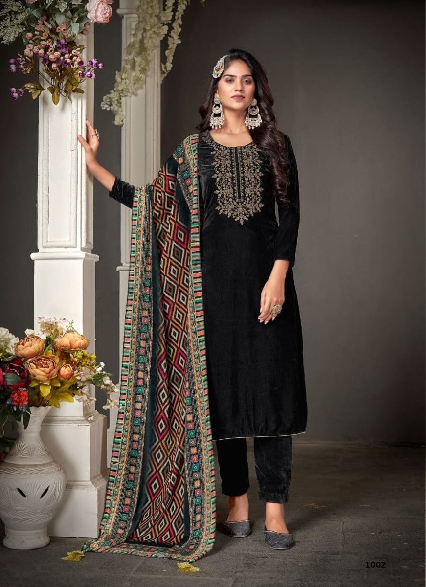 Black Georgette Indian women's salwar kameez with dupatta ready to wear