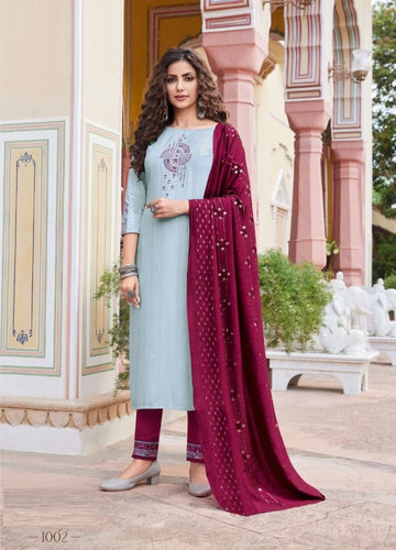 Aqua Georgette Indian women's salwar kameez with dupatta ready to wear