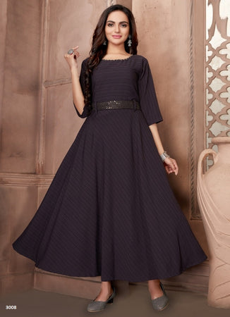 Black Georgette Indian Ethnic kurti with dupata