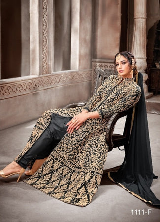 Black Georgette Indian women's salwar kameez with dupatta ready to wear