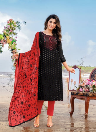 Black Georgette Indian women's salwar kameez with dupatta ready to wear