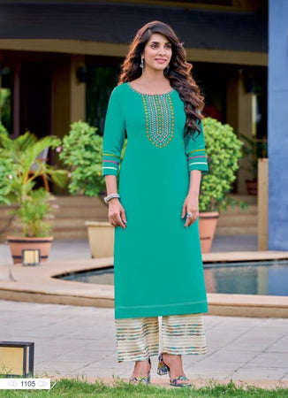 Aqua Georgette Indian Ethnic kurti with dupata