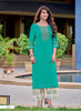 Aqua Georgette Indian Ethnic kurti with dupata