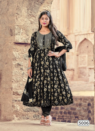 Black Georgette Indian women's salwar kameez with dupatta ready to wear