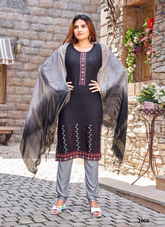 Black Georgette Indian women's salwar kameez with dupatta ready to wear