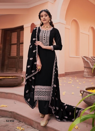 Black Georgette Indian women's salwar kameez with dupatta ready to wear