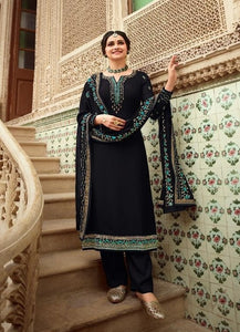 Black Georgette Indian women's salwar kameez with dupatta ready to wear