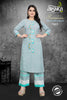 Aqua Cotton with Work Indian Ethnic kurti with dupata